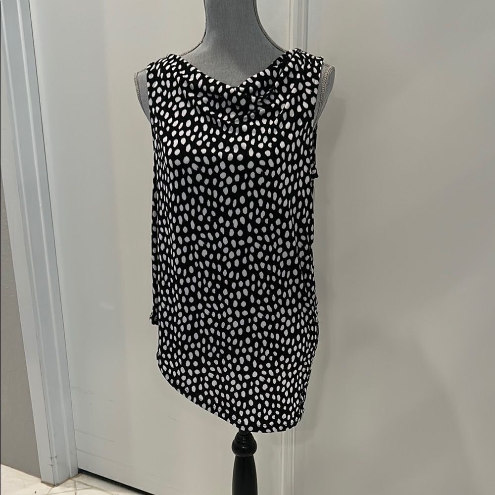RACHEL Rachel Roy Asymmetrical Black and White Blouse